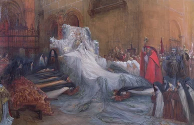 Sarah Bernhardt in der Titelrolle der Heiligen Teresa von Avila im Stück 